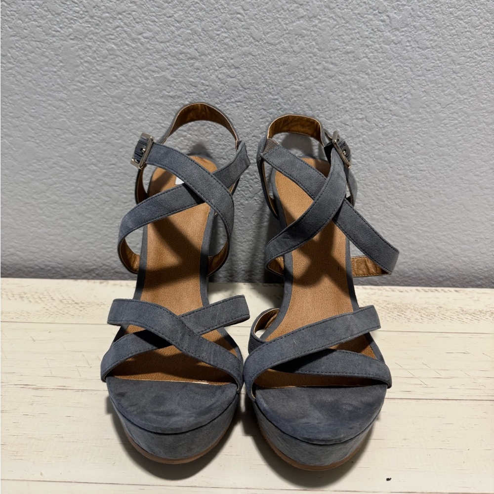 BP Gray Wedge Sandals